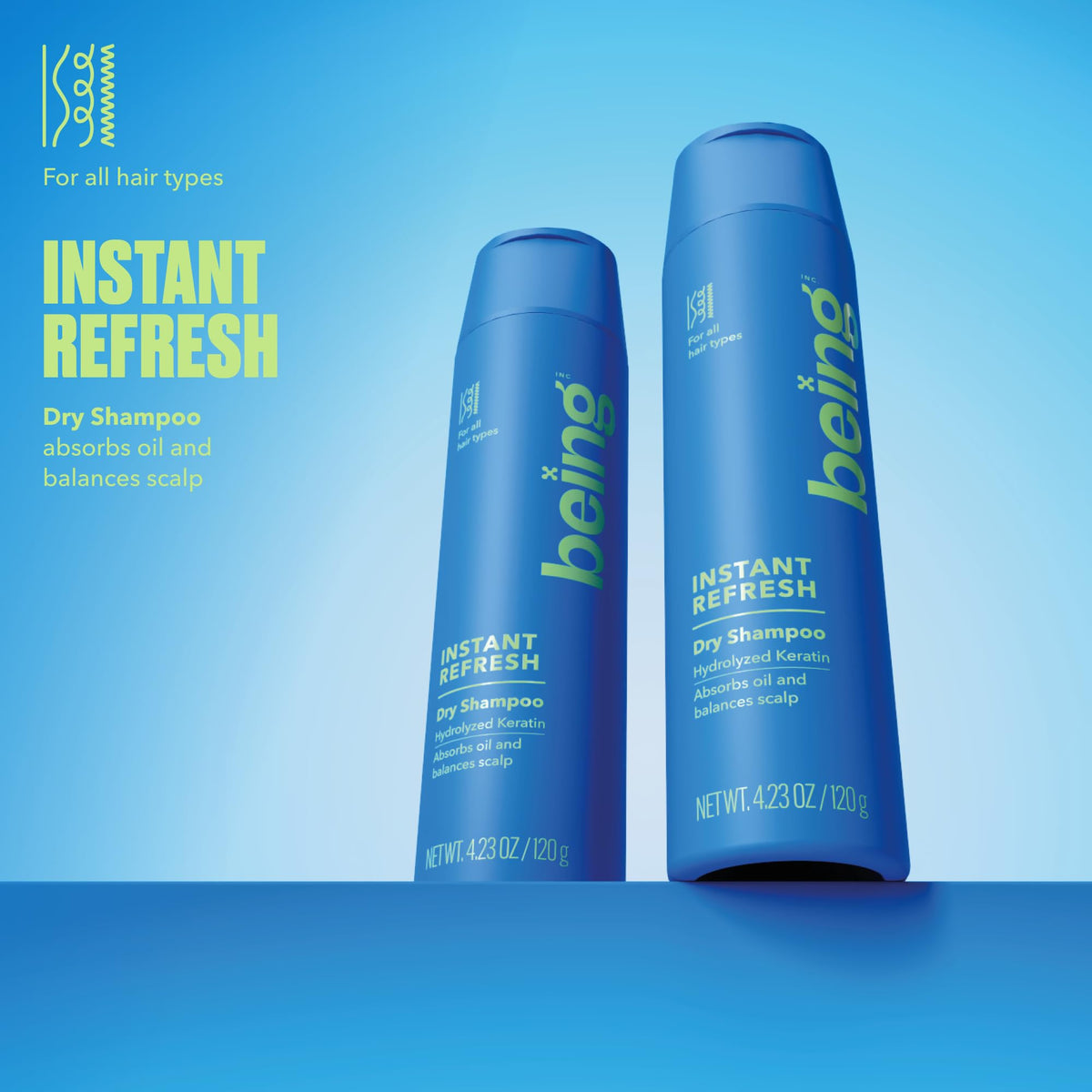 BEING INC aerosol nozzle detail for controlled spray and easy application benefit