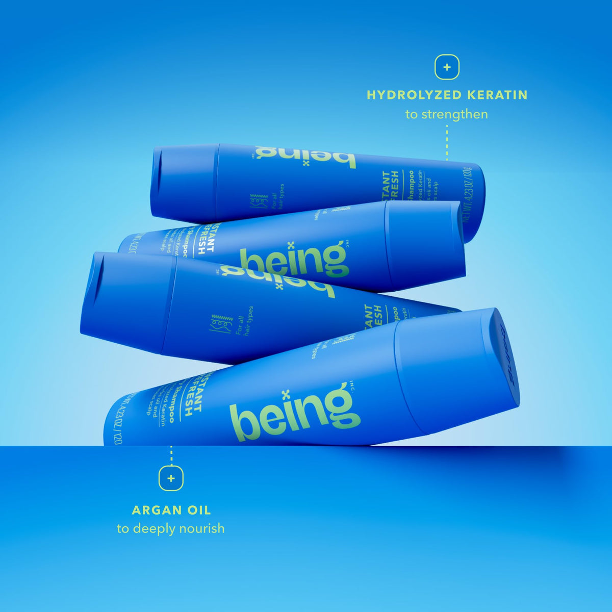 BEING INC after-refresh crown showing visible volume and natural movement benefit