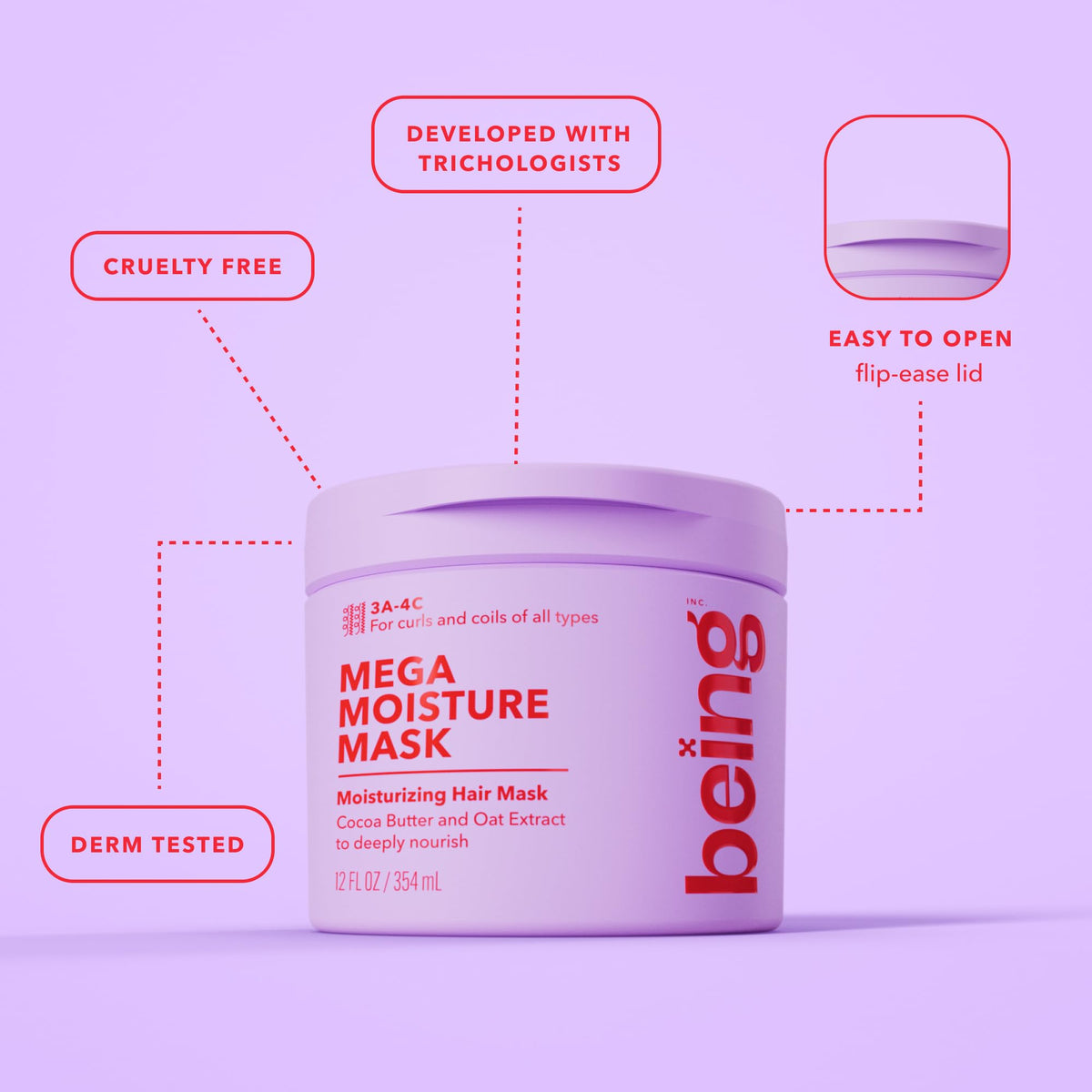 BEING INC after-results on curly hair showing improved softness