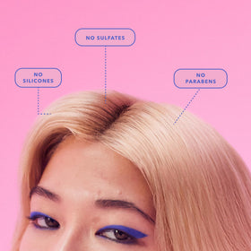 BEING INC bottle close-up label highlighting product claims and clean formula