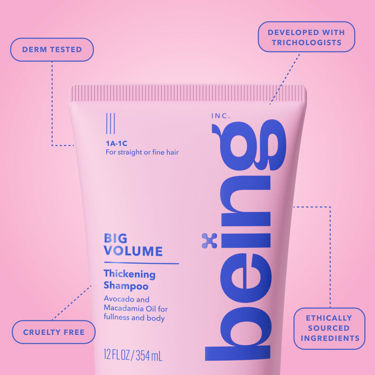 BEING INC conditioner applied to ends to detangle and add body