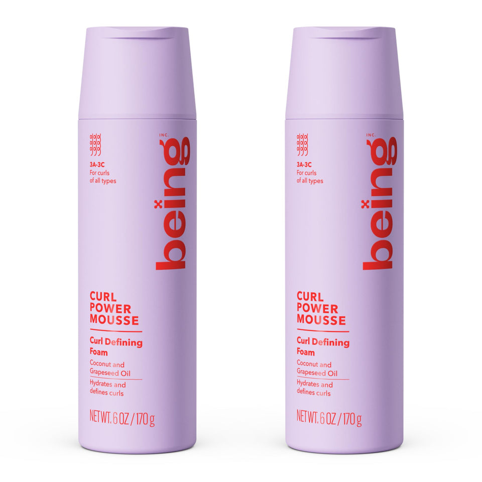 BEING INC front packaging showing curl-defining mousse for touchable hold