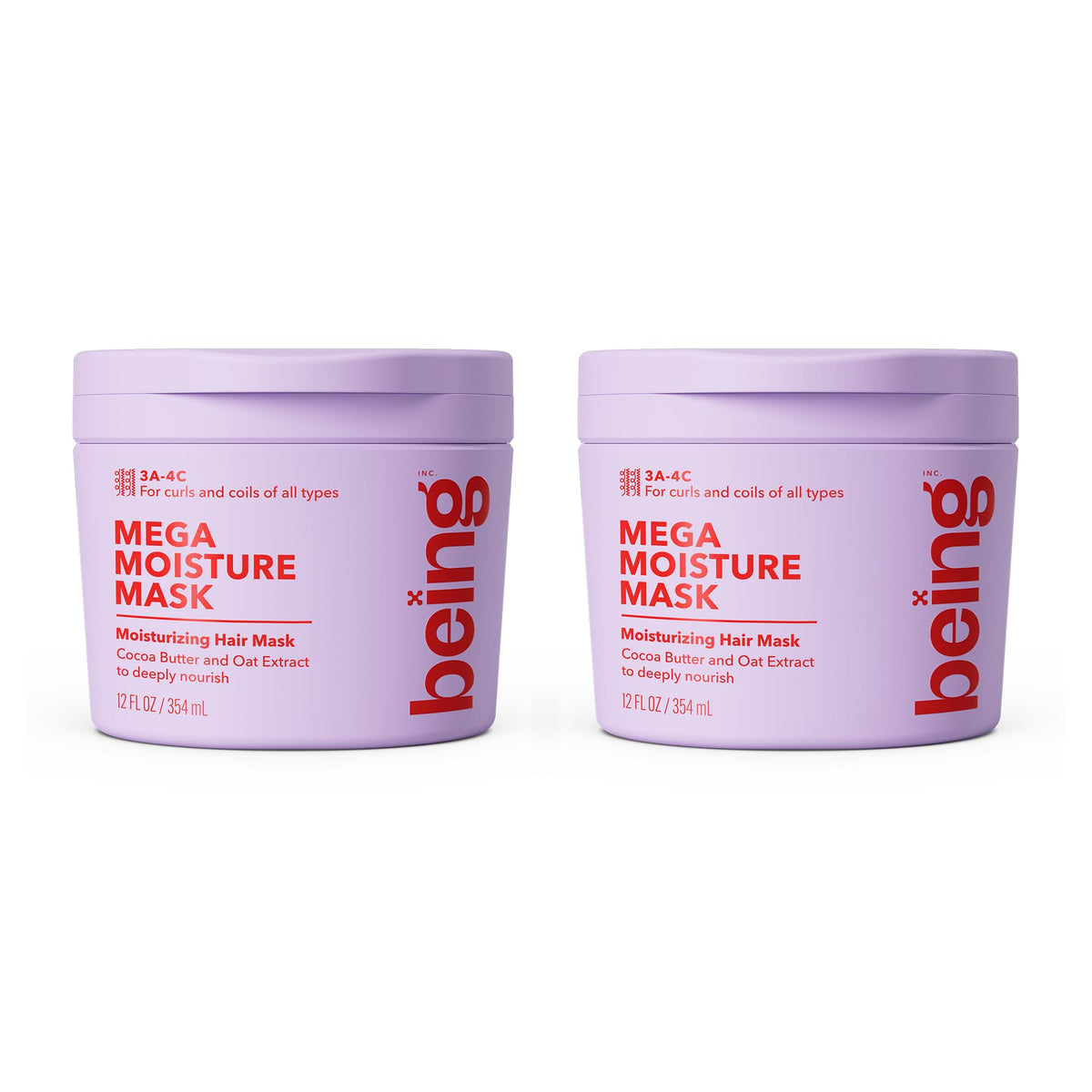 BEING INC front packaging showing Mega Moisture jar and benefits