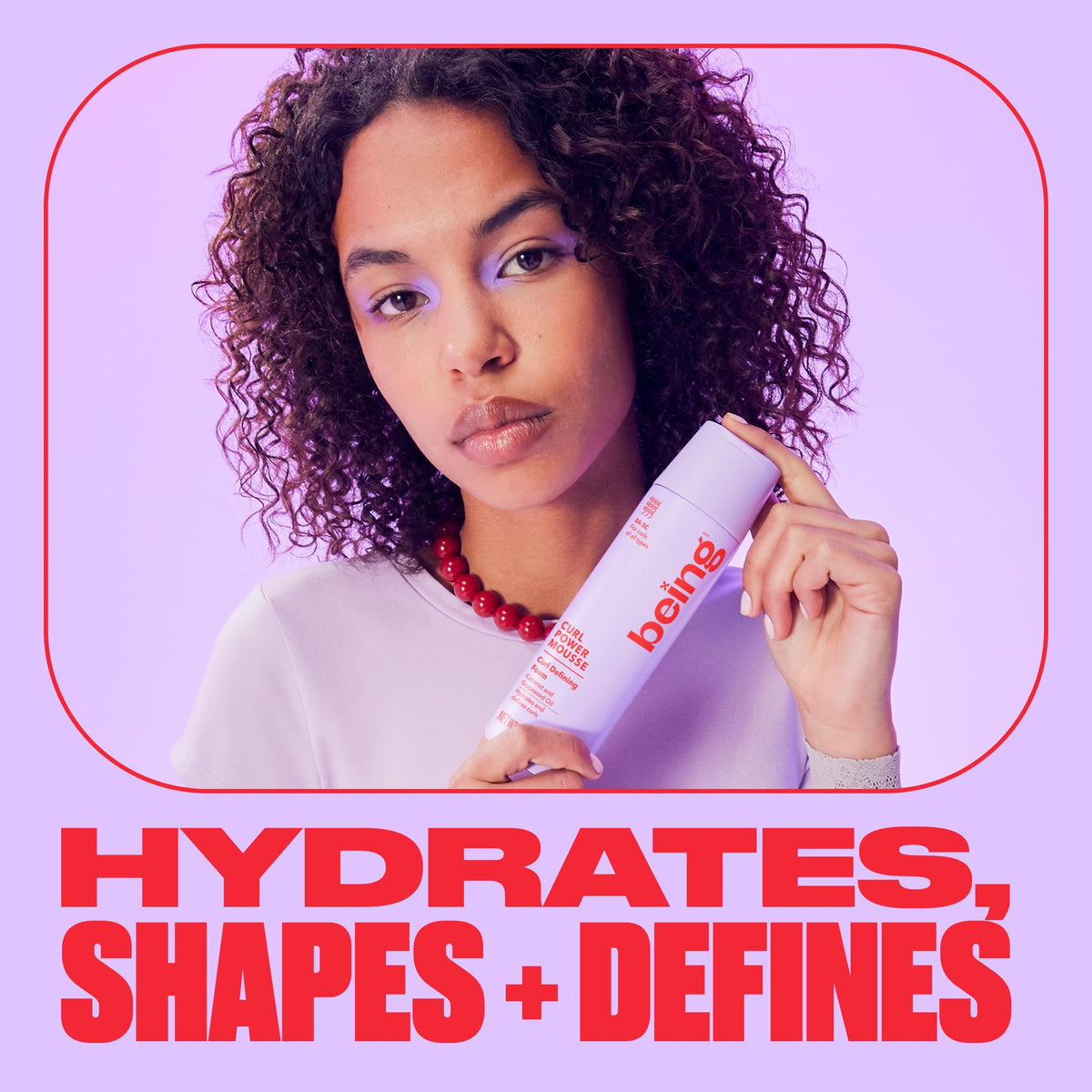 BEING INC before-and-after curls showing improved definition and bounce