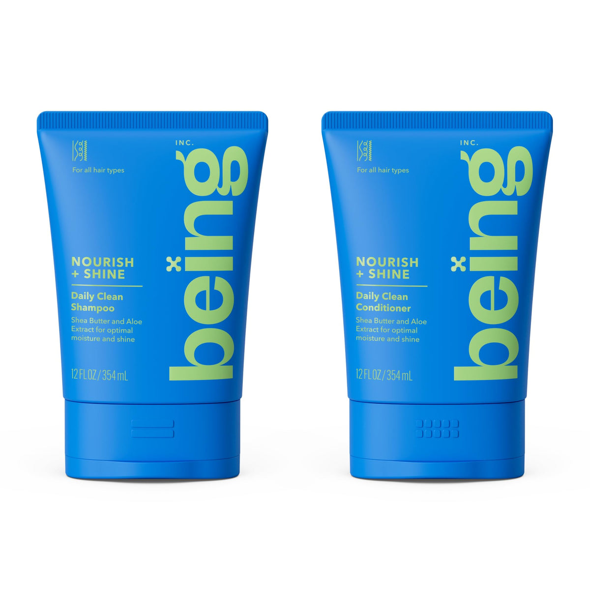 BEING INC front packaging showing both bottles and benefits