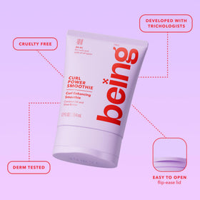 BEING INC curl cream next to complementary products showing layered routine benefit