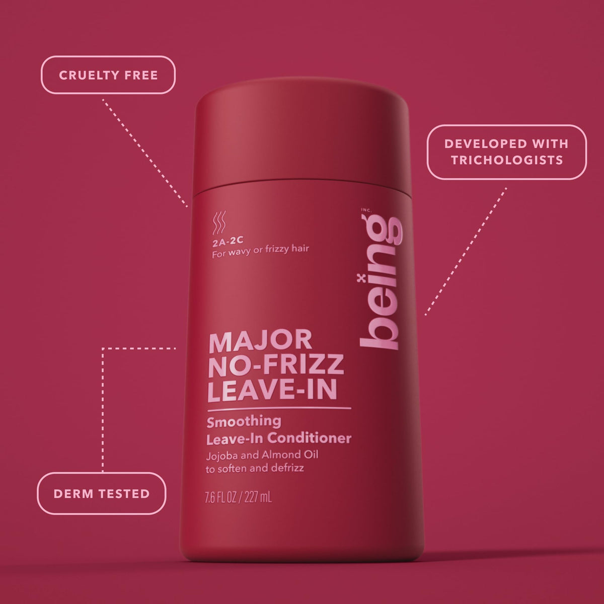 BEING INC application on damp hair demonstrating smooth detangling