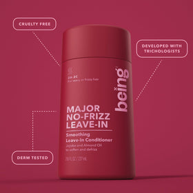 BEING INC application on damp hair demonstrating smooth detangling