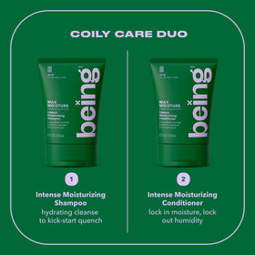 BEING INC label detail highlighting sulfate- and silicone-free formula benefits