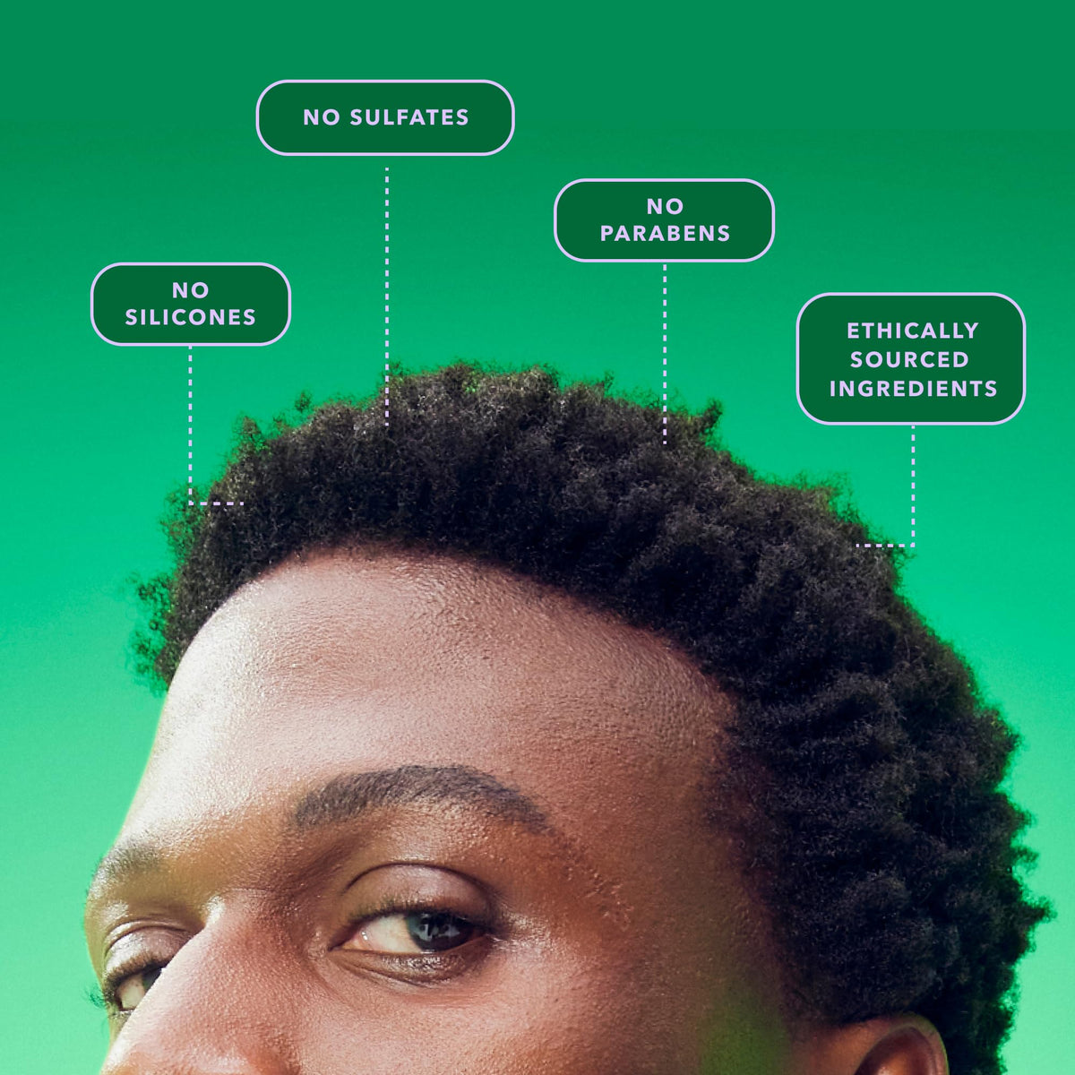 BEING INC in-use on wet coily hair demonstrating cleansing and moisture infusion
