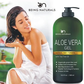 Being Naturals clear aloe gel texture close-up showing fast absorption