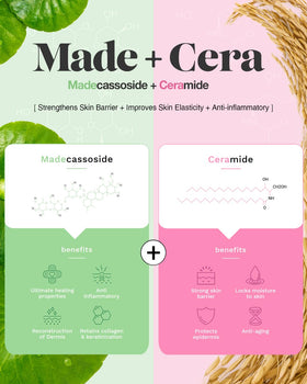 BEISIKS MadeCera ingredient label showing ceramide and centella for soothing benefits