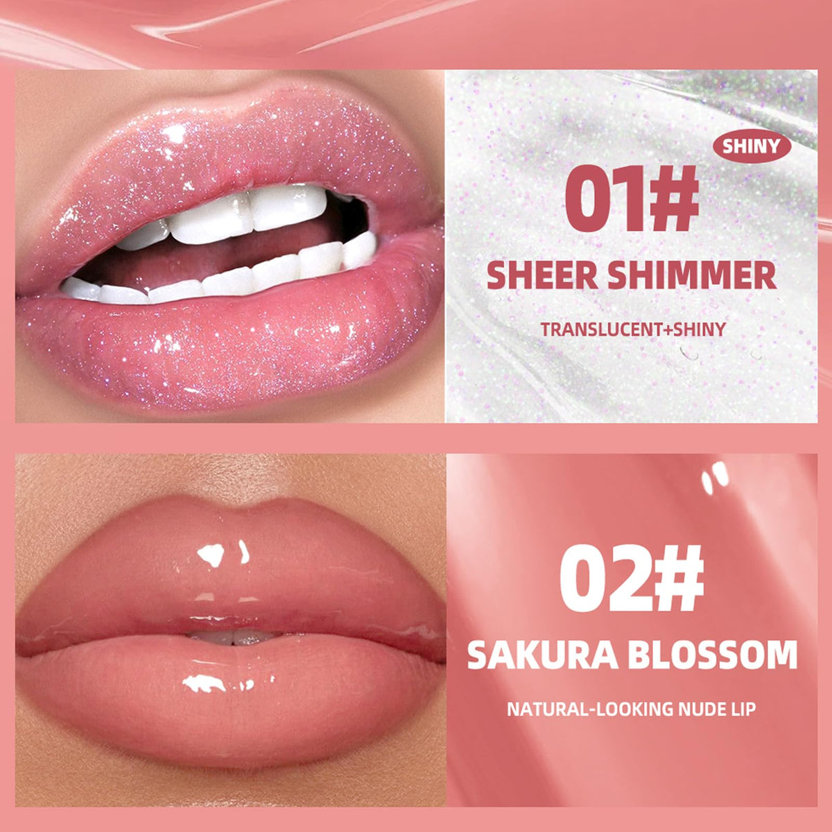 Bekoeen on lips model showing plump glossy finish and natural look