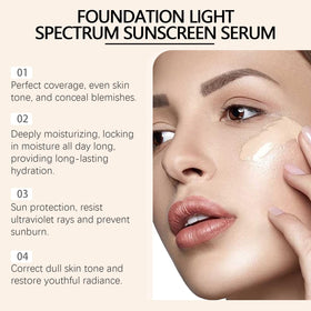 Bekoeen bottle beside sunscreen icon highlighting SPF 50+ protection benefit