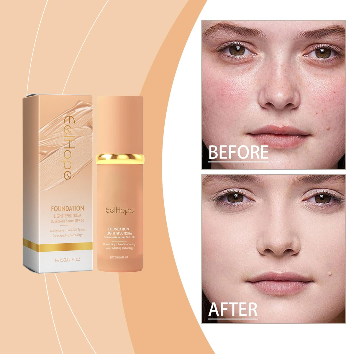 Bekoeen texture on skin close-up showing hydrating, color-shifting benefit