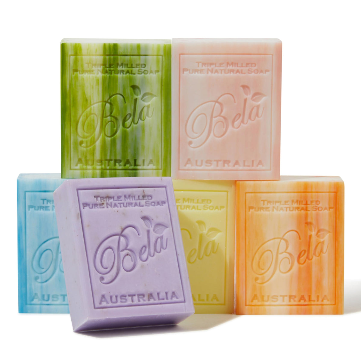 BELA front packaging showing six different scent bars and premium presentation