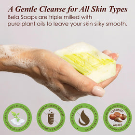 BELA individual Orange Zest bar front view showing fragrance and smooth finish