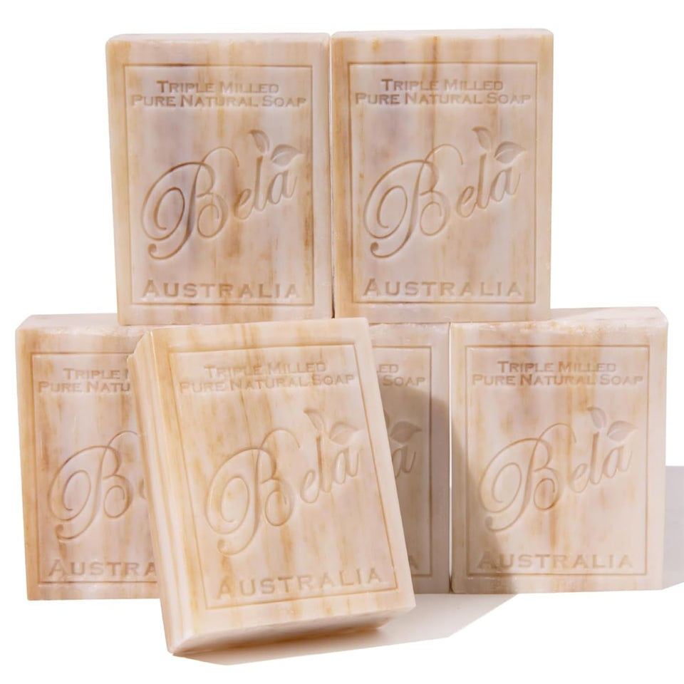 BELA sandalwood front packaging showing six stacked bars and product branding, indicates premium quality