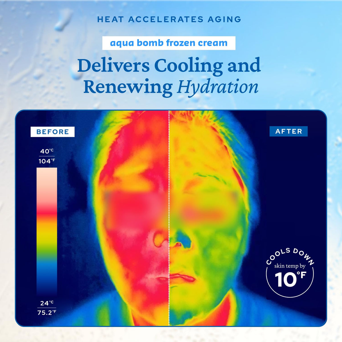 belif close-up of frozen capsules releasing cooling hydration on contact