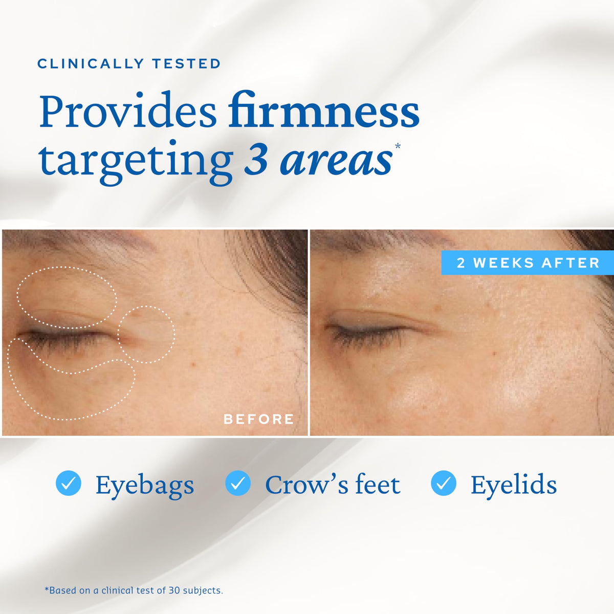 belif fingertip applying eye cream demonstrating gentle patting technique