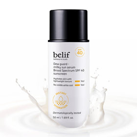 belif front packaging showing bottle and SPF protection benefit
