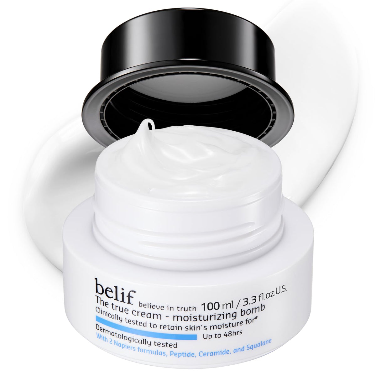 belif front jar view showing clean packaging and hydration benefits