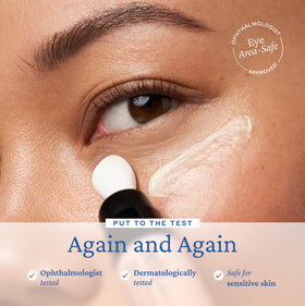 belif size comparison with tools next to skincare items showing precise application and control