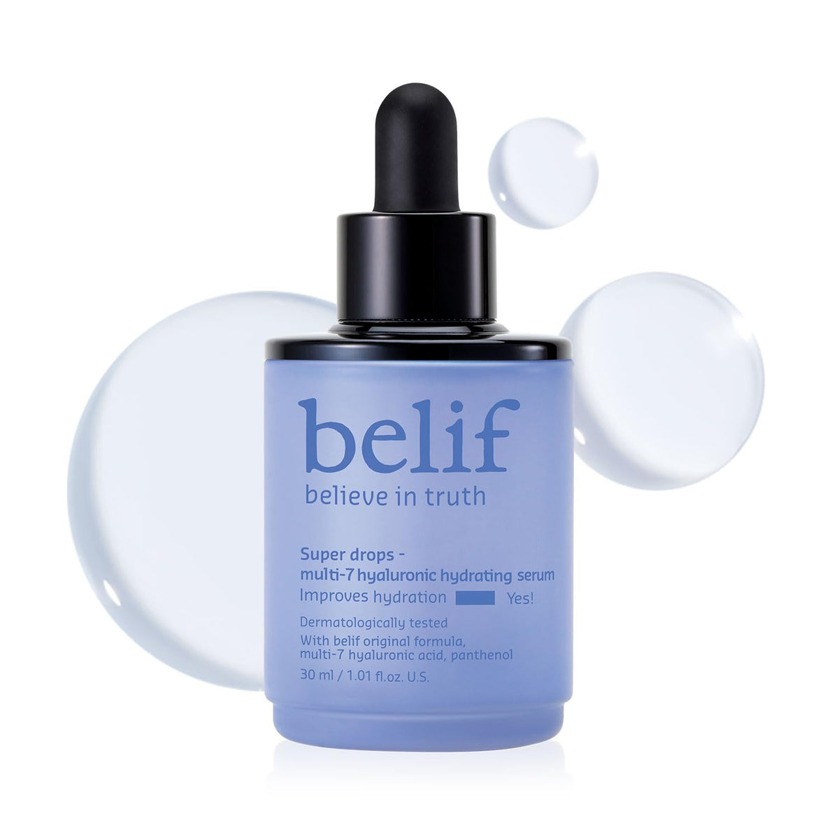 belif front packaging showing serum bottle and box for confident shelf appeal