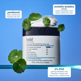 belif pad in hand demonstrating easy, mess-free application benefit
