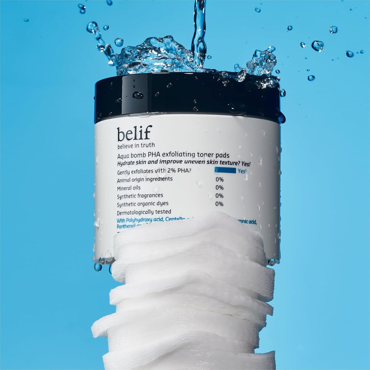 belif pads staged in bathroom to show calming daily skincare ritual