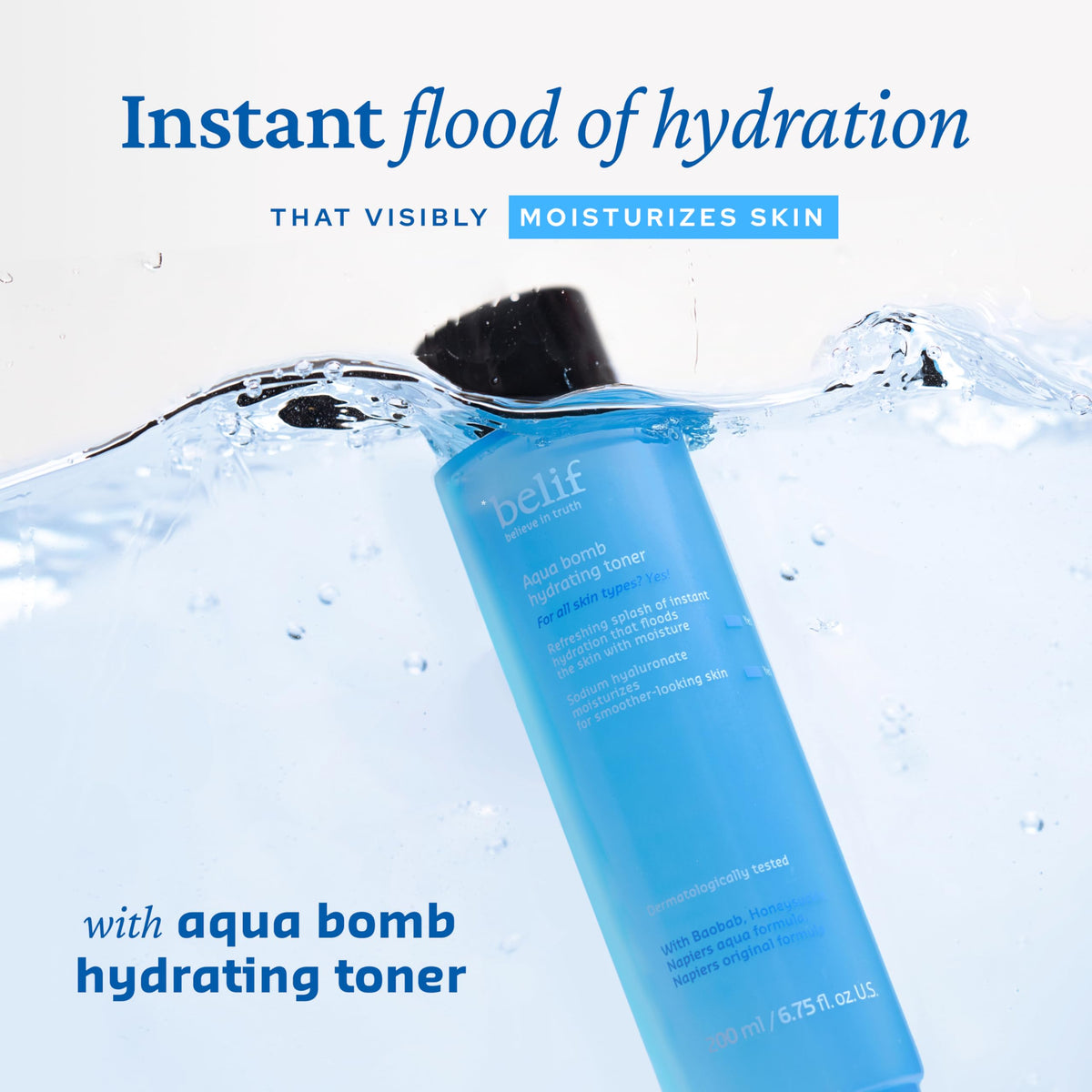 belif pouring texture closeup illustrating lightweight hydration and cooling feel