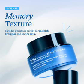 belif close-up of memory gel texture illustrating contouring and moisture-locking benefit