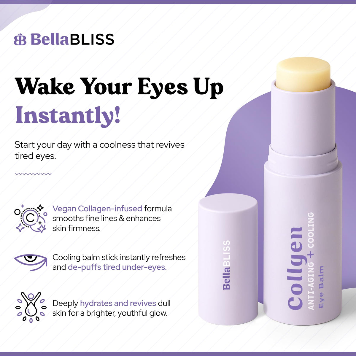 Bella Bliss balm texture close-up highlighting smooth hydrating formula benefit