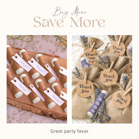 Belladonna blank tube with peel-and-stick label applied to show fast customization for events