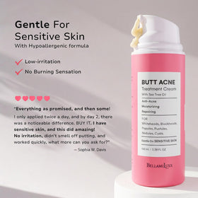 BellamiLuxx ingredient label close-up showing salicylic acid and botanical actives benefit