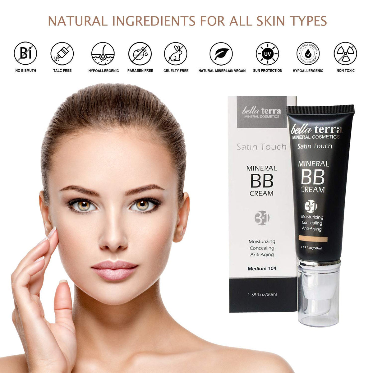 Bellaterra BB cream texture swipe illustrating smooth blendability benefit