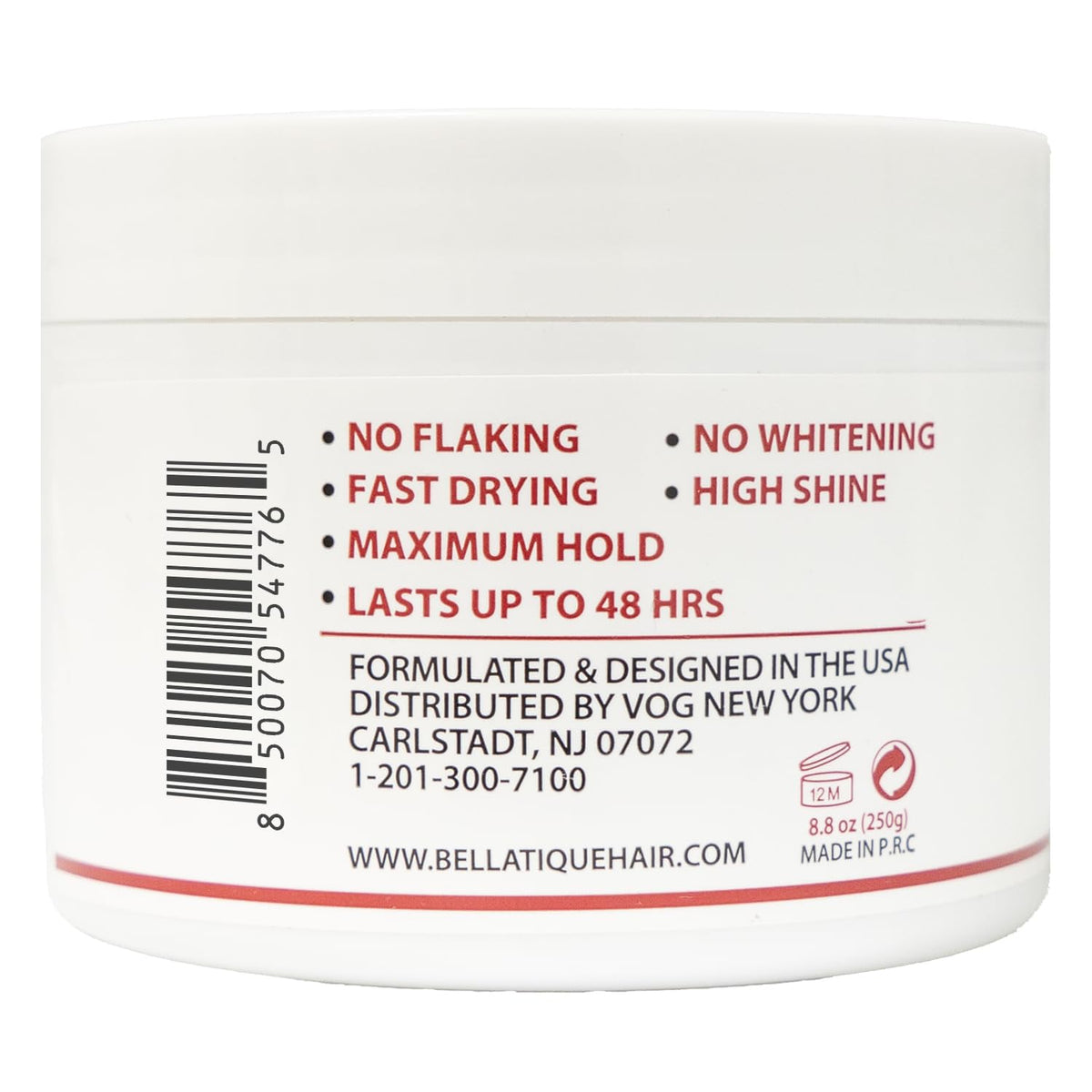 BELLATIQUE open jar close-up showing smooth gel texture for quick drying and no flaking