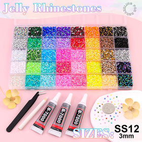 BELLEBOOST open box with 40 color compartments showing organized gem variety