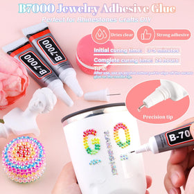 BELLEBOOST three B7000 glue tubes with precision needle applicator for secure attachment