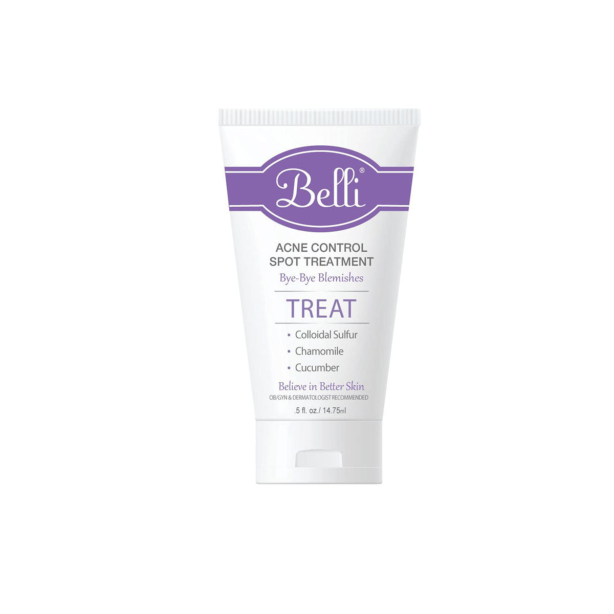 Belli spot treatment front pouch showing product branding and compact size for travel