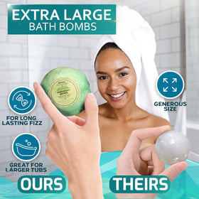 BELLISSO bath bomb dissolving in tub creating long-lasting fizz and soothing foam