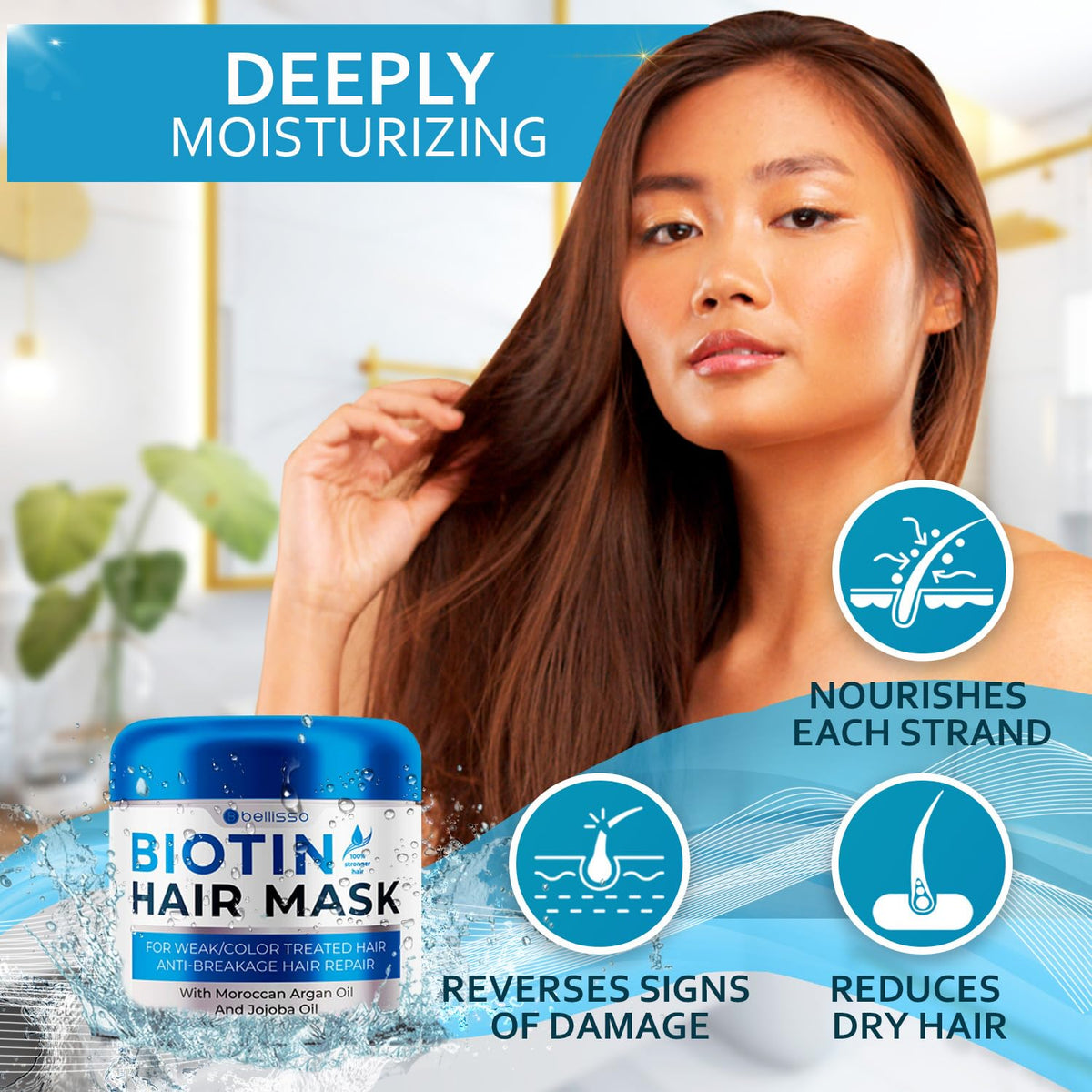 BELLISSO before and after volume comparison showing thicker-looking hair