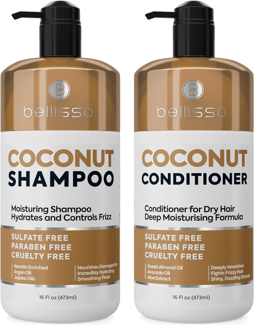 BELLISSO front packaging showing coconut set and salon-grade benefit