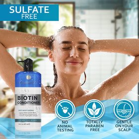 BELLISSO conditioner rinsing in shower to restore hair