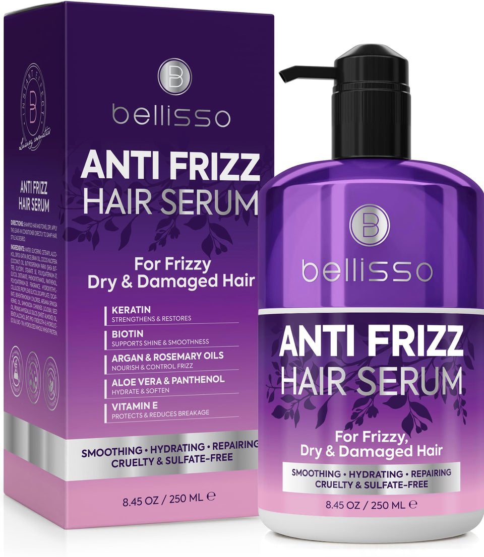 BELLISSO front packaging showing 8.45 fl oz bottle and branding benefits