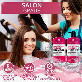 BELLISSO in-shower use applying shampoo to scalp to reduce flakes and calm irritation