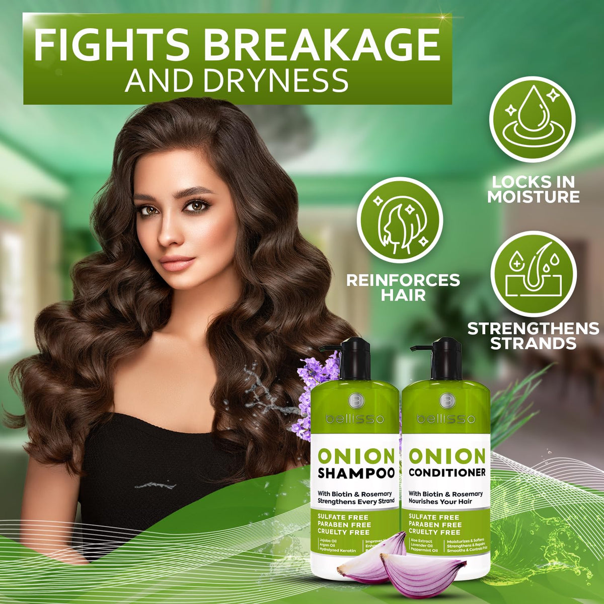 BELLISSO in-shower application showing scalp massage for improved circulation