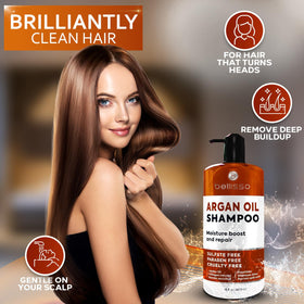 BELLISSO argan oil pour illustrating nourishing botanical benefit