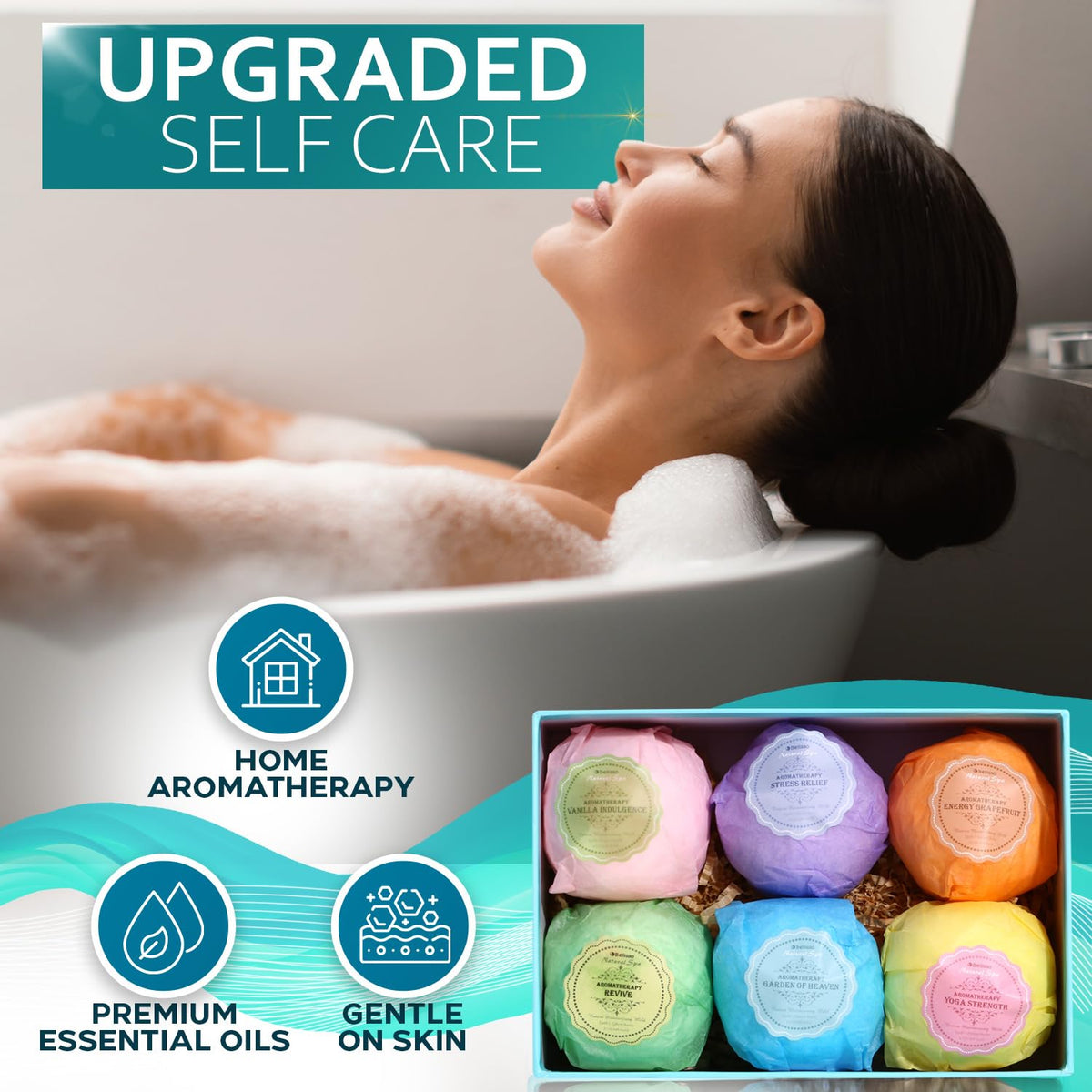 BELLISSO Dead Sea salt cocoa and shea display communicating natural hydration benefits