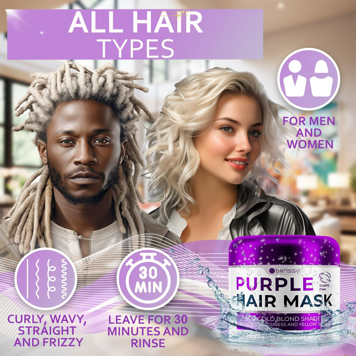 BELLISSO ingredients label highlighting botanicals and keratin